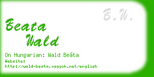 beata wald business card