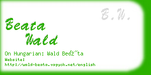beata wald business card